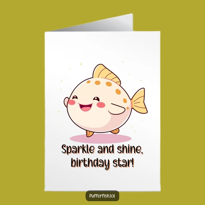 Free Printable Birthday Card: Sparkly Pufferfish Dance for a Fun Downloadable Gift