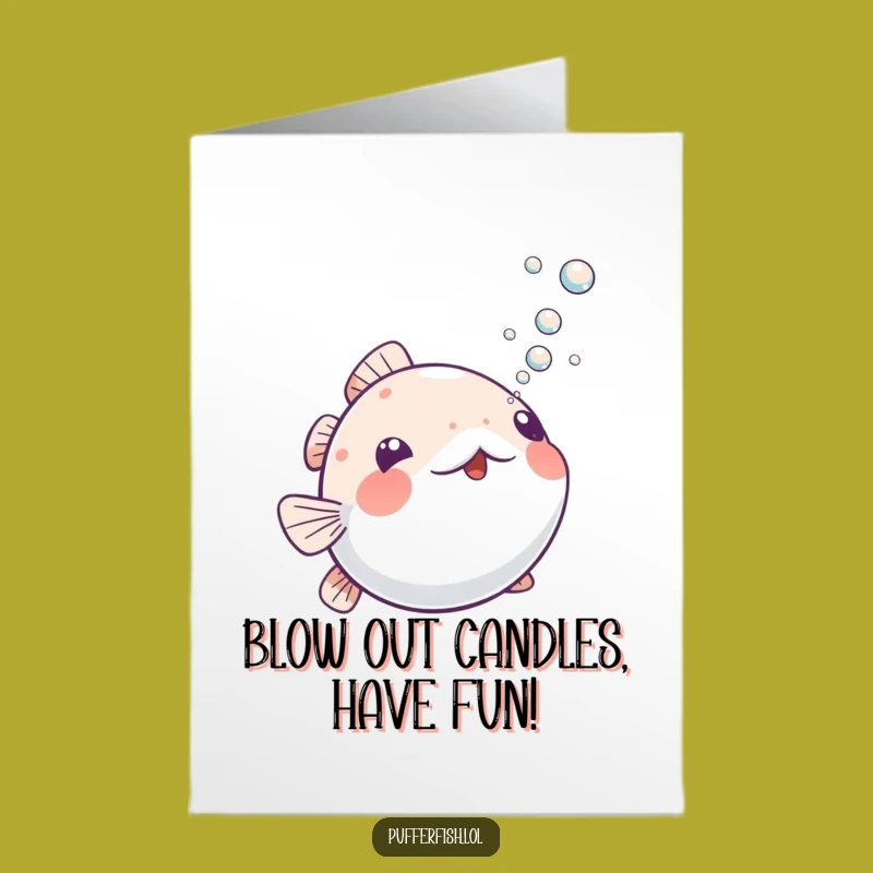 Free Printable Pufferfish Birthday Card: Playful Bubbles Fun Downloadable