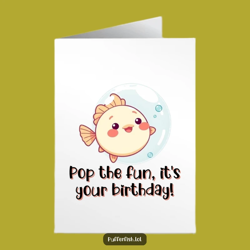 Free Printable Pufferfish Bubble Birthday Card: Fun Downloadable for Playful Wishes