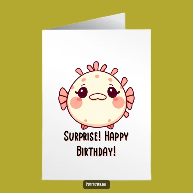 Surprised Pufferfish Free Printable Birthday Card - Mischievous Gift