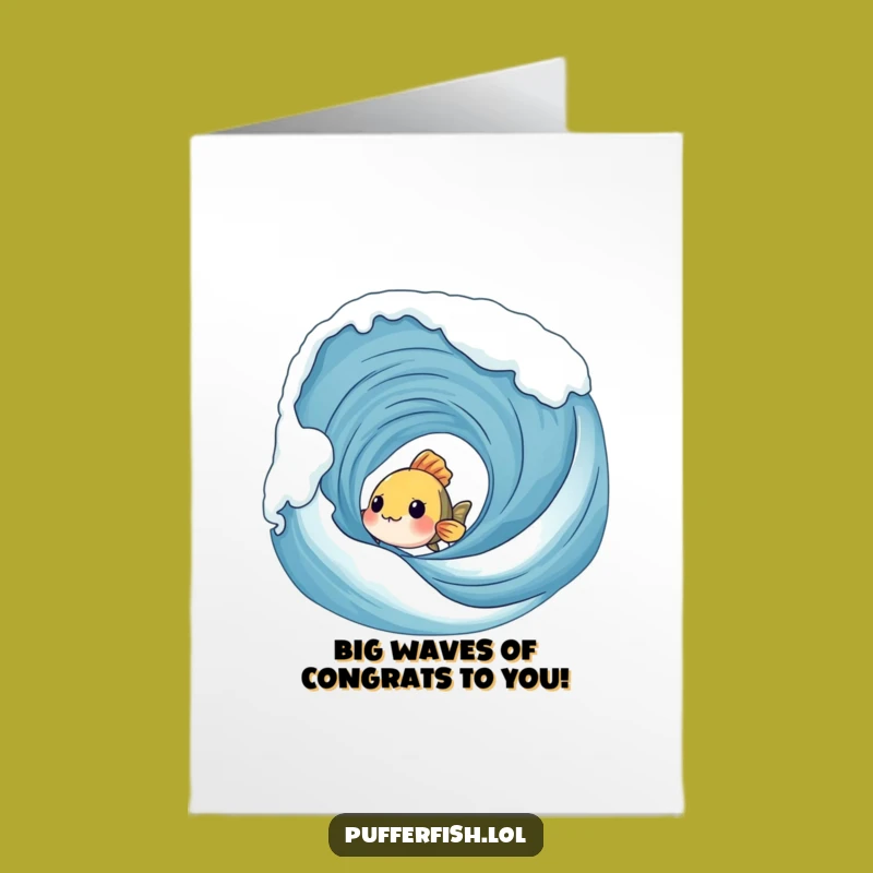 Free Printable Congrats Card: Shy Fish Peeking - Surprising Funny Downloadable Gift