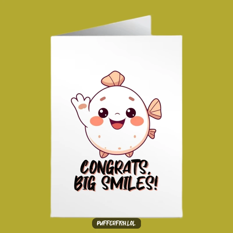 Cheerful Pufferfish Free Printable Congrats Card - Friendly Download