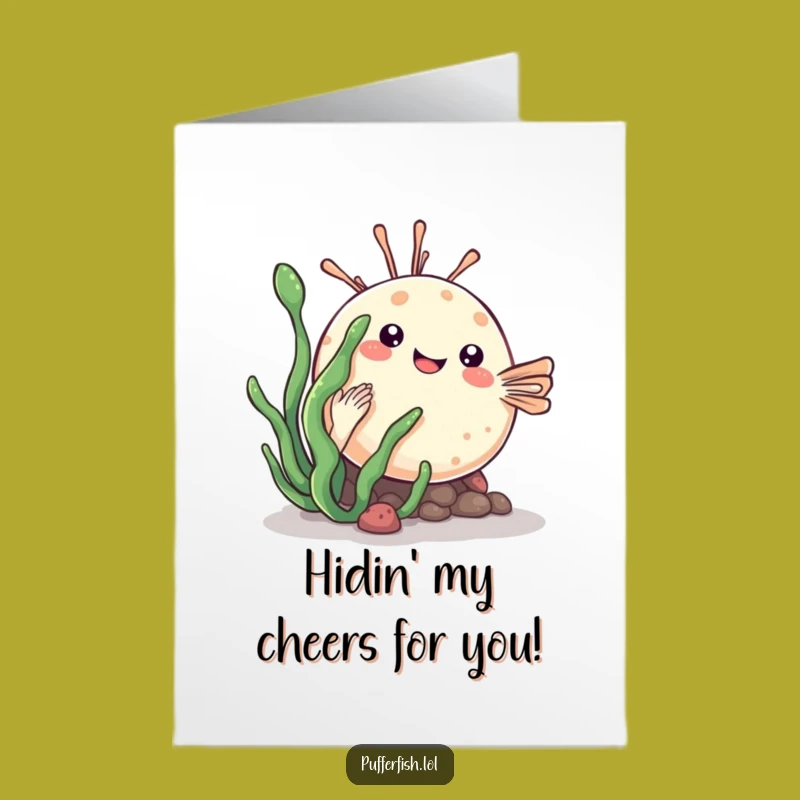 Free Printable Congrats Card: Kawaii Pufferfish Surprise - DIY Cheer!