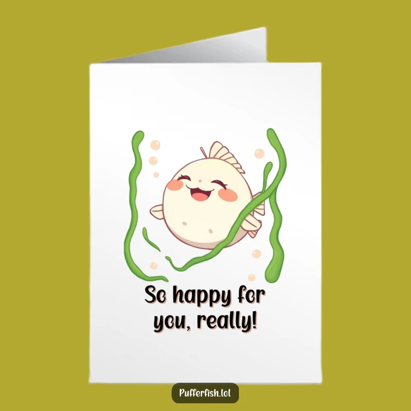 Free Printable Congrats Card: Pufferfish Giggles from Seaweed Tickles - Funny Downloadable Gift