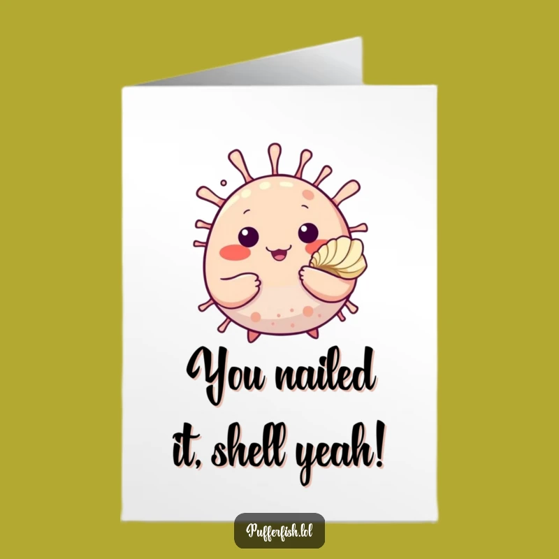 Free Printable Congrats Card: Pufferfish Shell for a Sweet Downloadable Gift