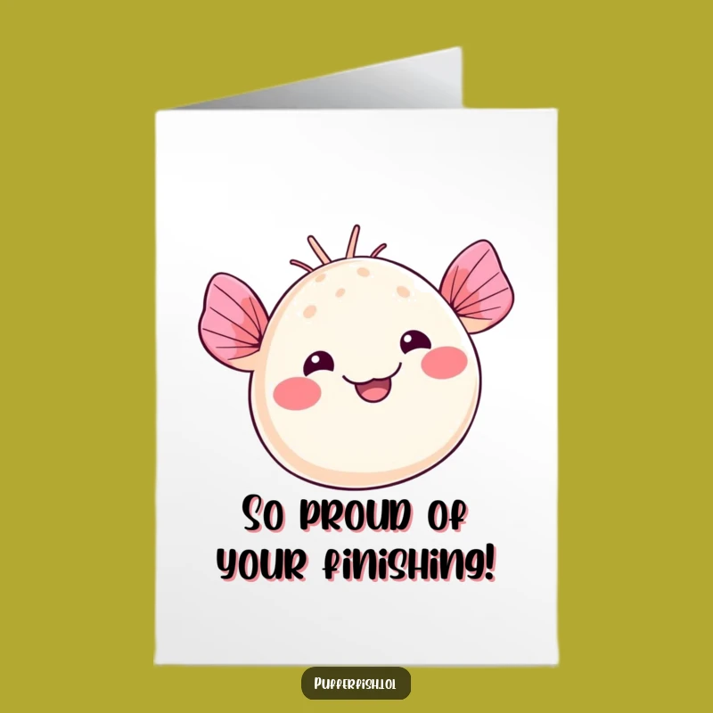 Free Printable Congratulations Card: Silly Pufferfish Waves Congrats with a Smile!