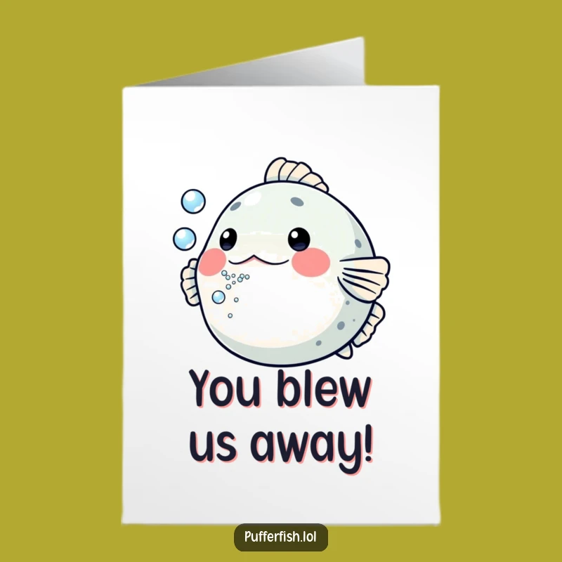 Free Printable Pufferfish Bubble Congrats Card: Witty Animal Art Download