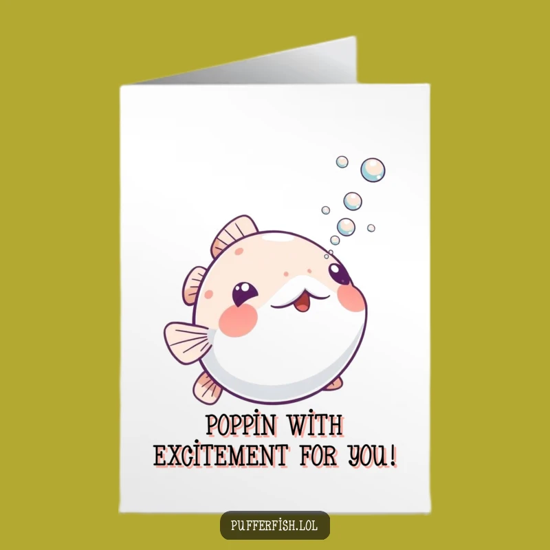 Free Printable Pufferfish Congrats Card: Bubble Celebration Downloadable