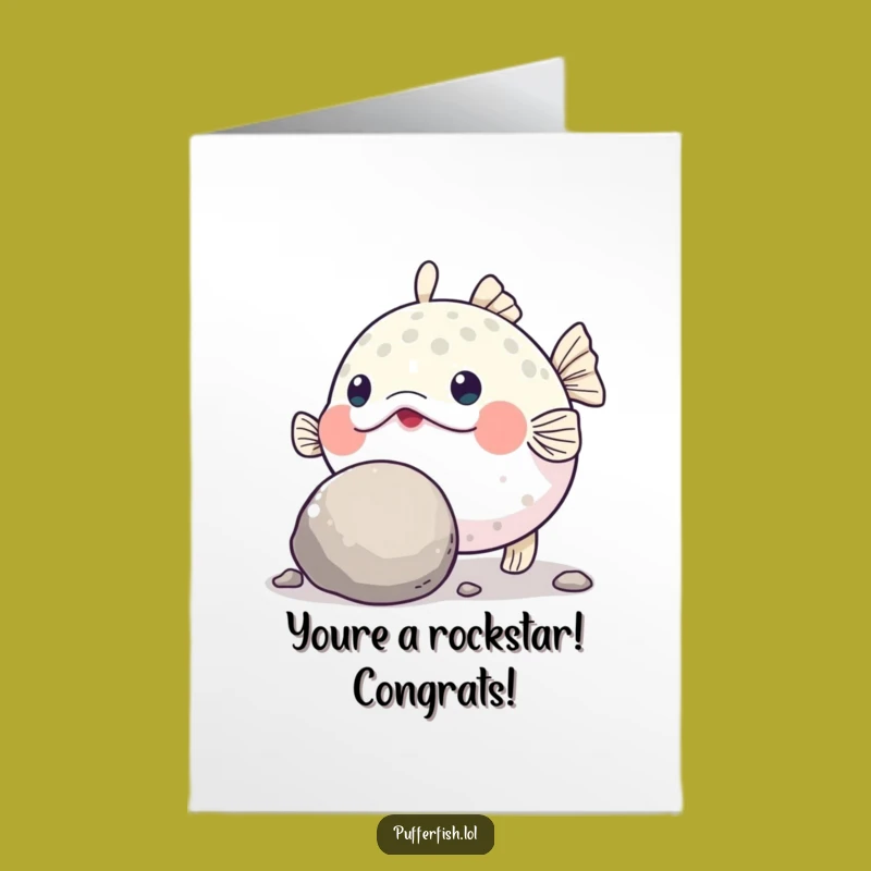 Free Printable Congrats Card: Pufferfish Power - Funny Downloadable Gift!