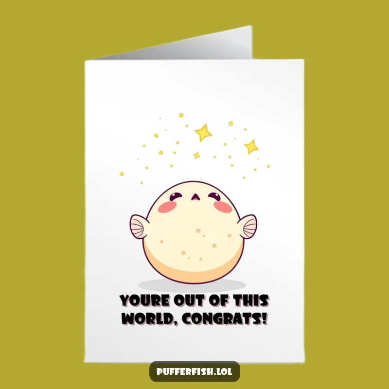 Free Printable Congratulations Card: Pufferfish Meteor Shower - Print-at-Home Celebration