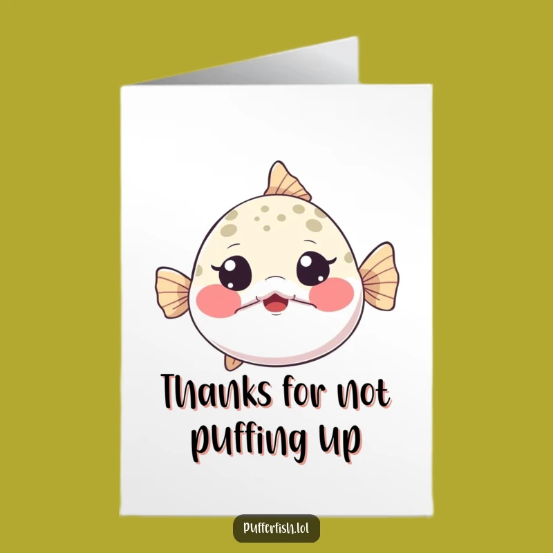 Free Printable Pufferfish Thank You Card: Funny Inflated Gratitude Downloadable!
