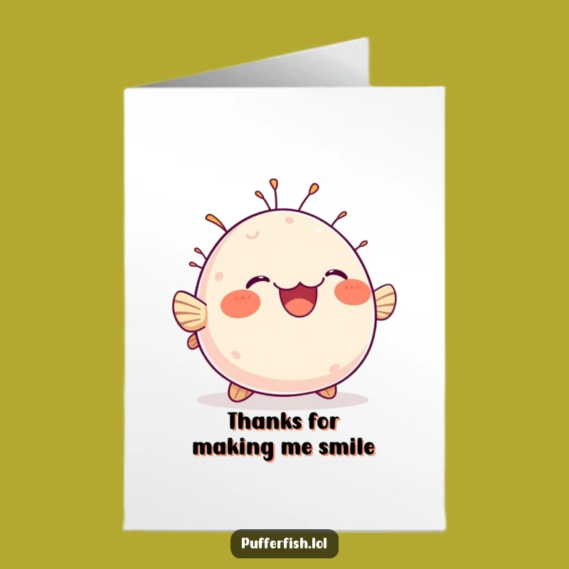 Free Printable Thank You Card: Bobbing Pufferfish for a Grateful Downloadable Gift