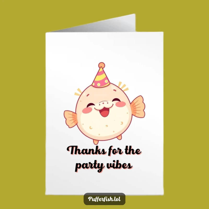 Free Printable Thank You Card: Party Pufferfish Thanks Funny Downloadable
