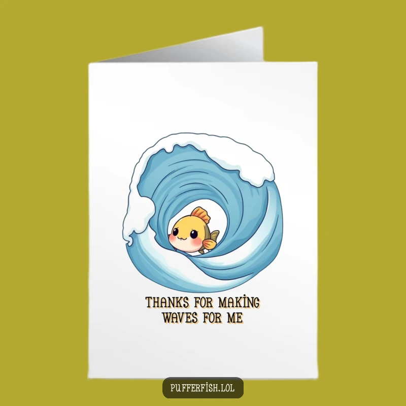 Free Printable Thank You Card: Shy Fish Peeking - Sweet Funny Downloadable Gift