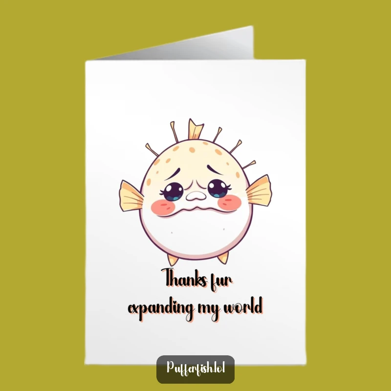 Free Printable Thank You Pufferfish Card: Surprise Inflation Gratitude Downloadable