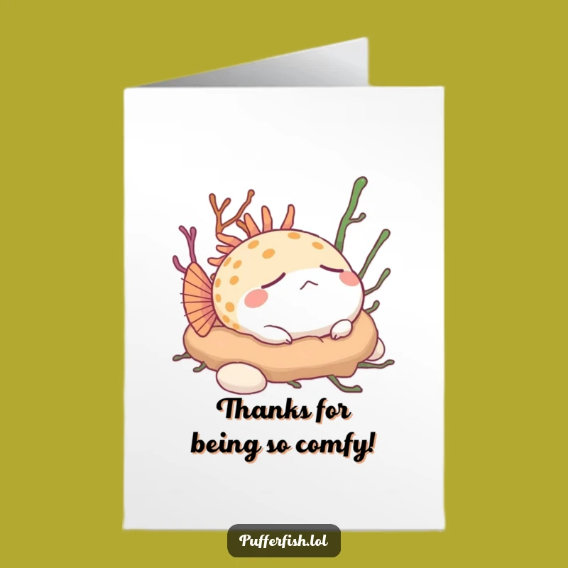 Free Printable Thank You Card: Peaceful Pufferfish - Downloadable Gratitude Art