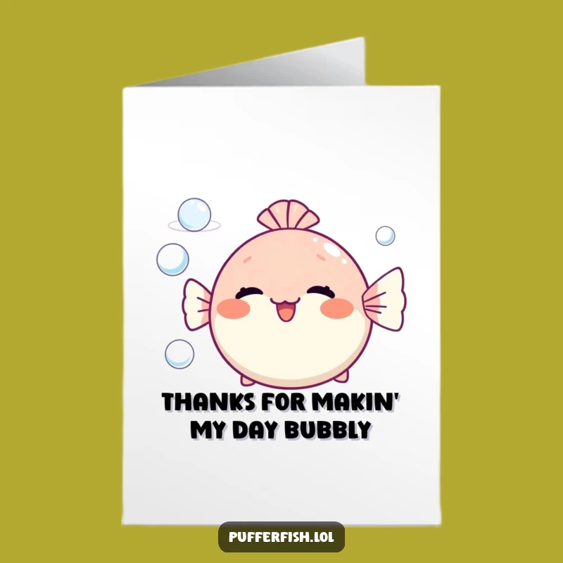 Free Printable Thank You Card: Pufferfish Bubbles of Appreciation - Download Now!