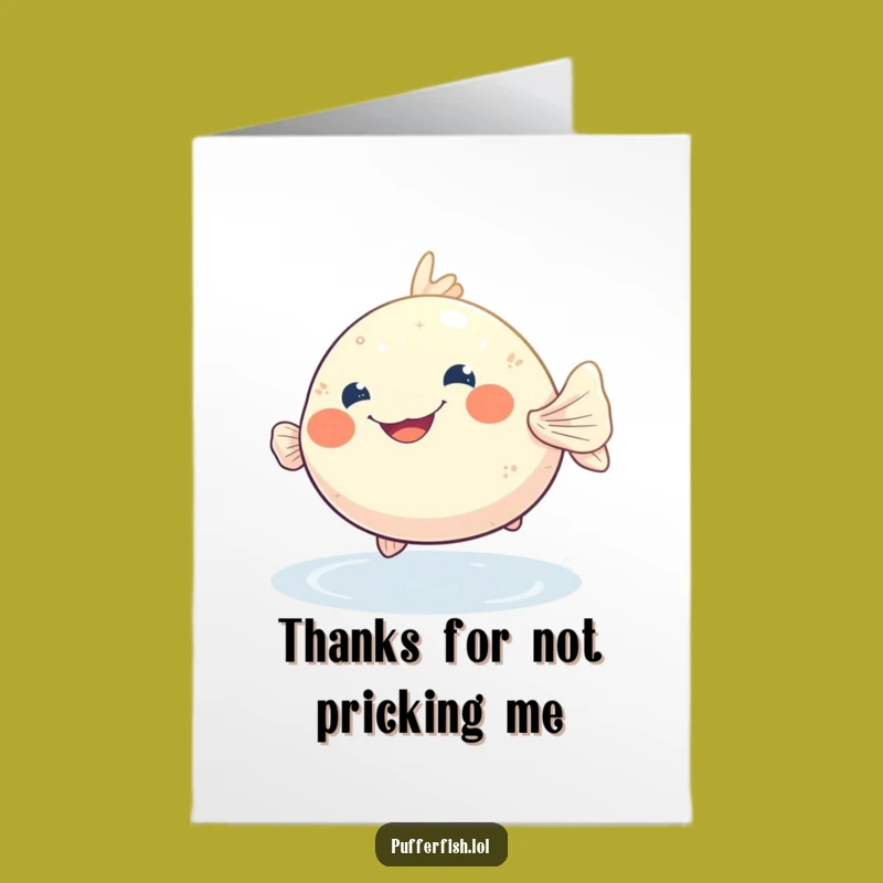 Free Printable Thank You Card: Grateful Pufferfish, Funny Downloadable Gift for Showing Appreciation!