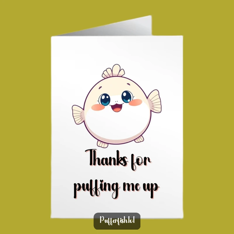 Free Printable Thank You Card: Pufferfish Gratitude Funny Downloadable Gift