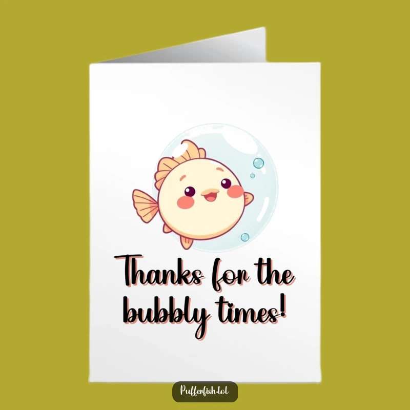 Free Printable Pufferfish Bubble Thank You Card: Cute Downloadable for Appreciation