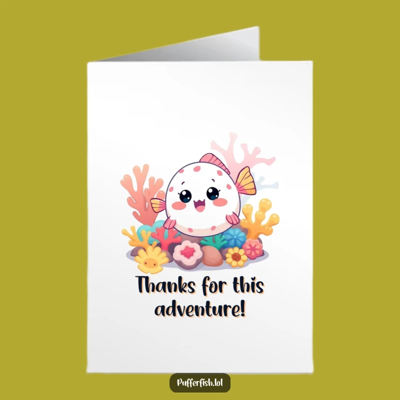 Pufferfish Explorer Free Printable Thank You Card - Cute & Funny