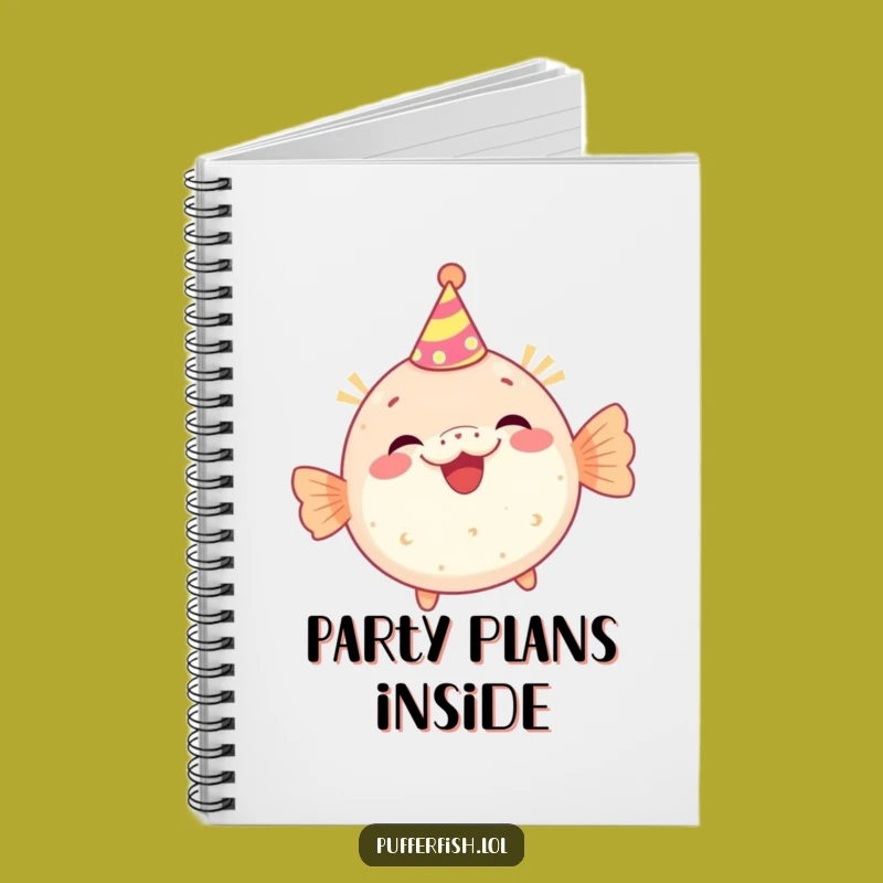 Funny Party Pufferfish Notebook, Journal for Celebratory Ideas