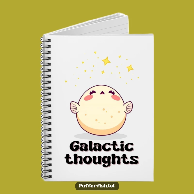 Funny Pufferfish Starry Night Notebook - Jot Down Cosmic Ideas, Ideal Funny Gift