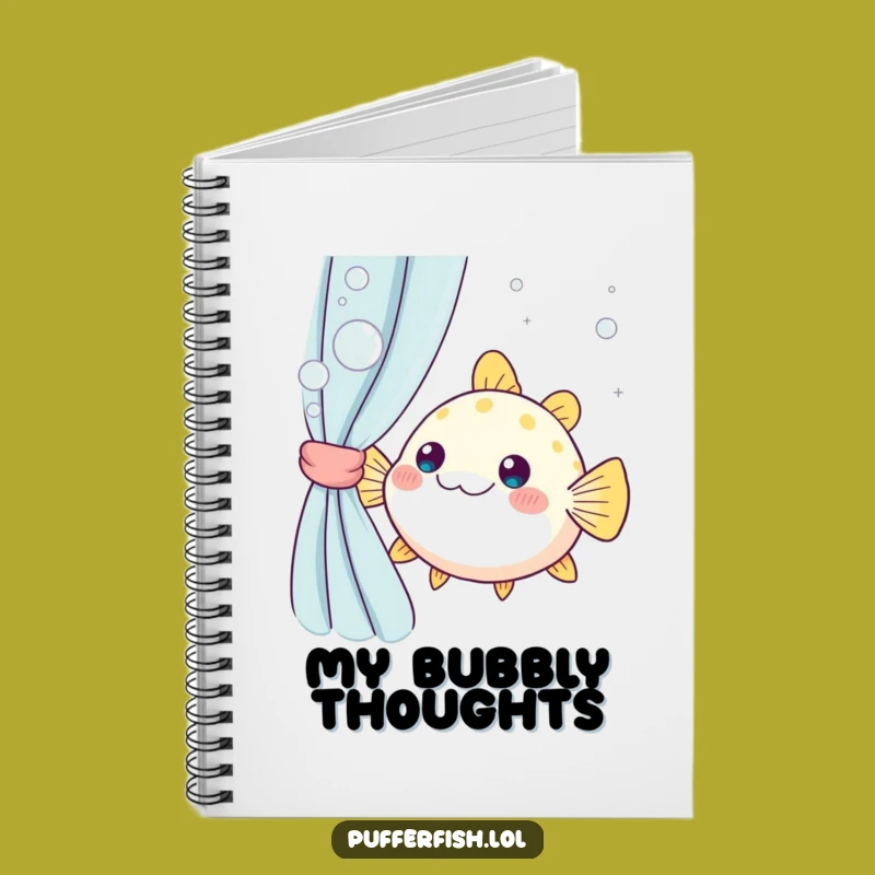Funny Kawaii Pufferfish Peek Notebook: Jot Down Laughs in Style