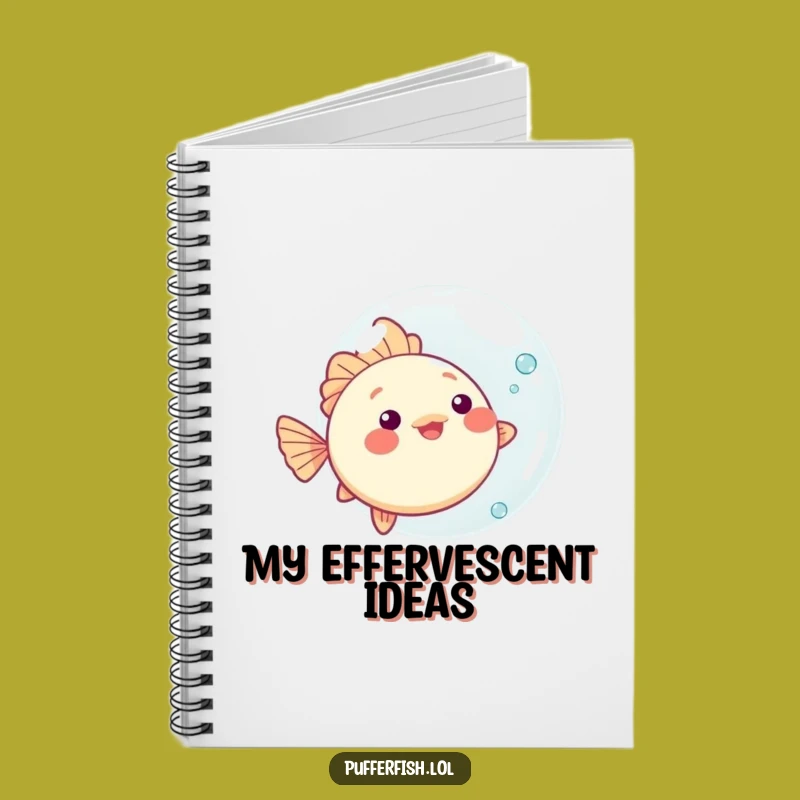 Funny Kawaii Pufferfish Bubble Notebook - Playful Ocean Journal, Perfect for Notes!