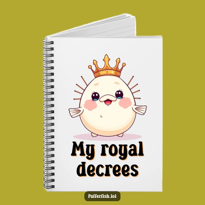 Funny Crowned Pufferfish Notebook: Royal Humor Journal, Your Perfect Funny Gift