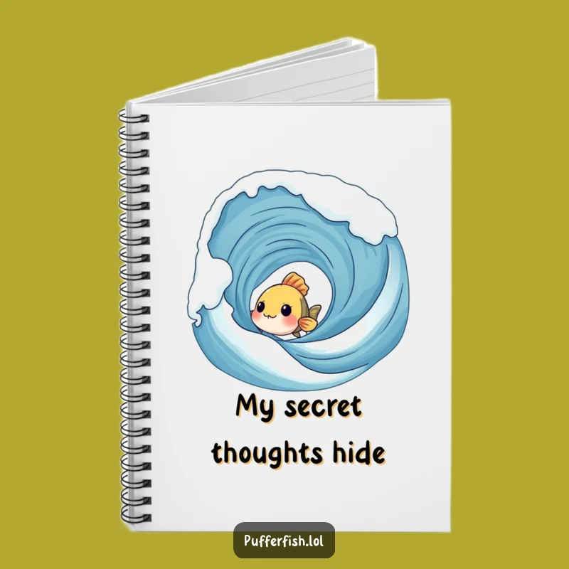 Funny Shy Fish Wave Notebook - Jot Down Your Curious Thoughts