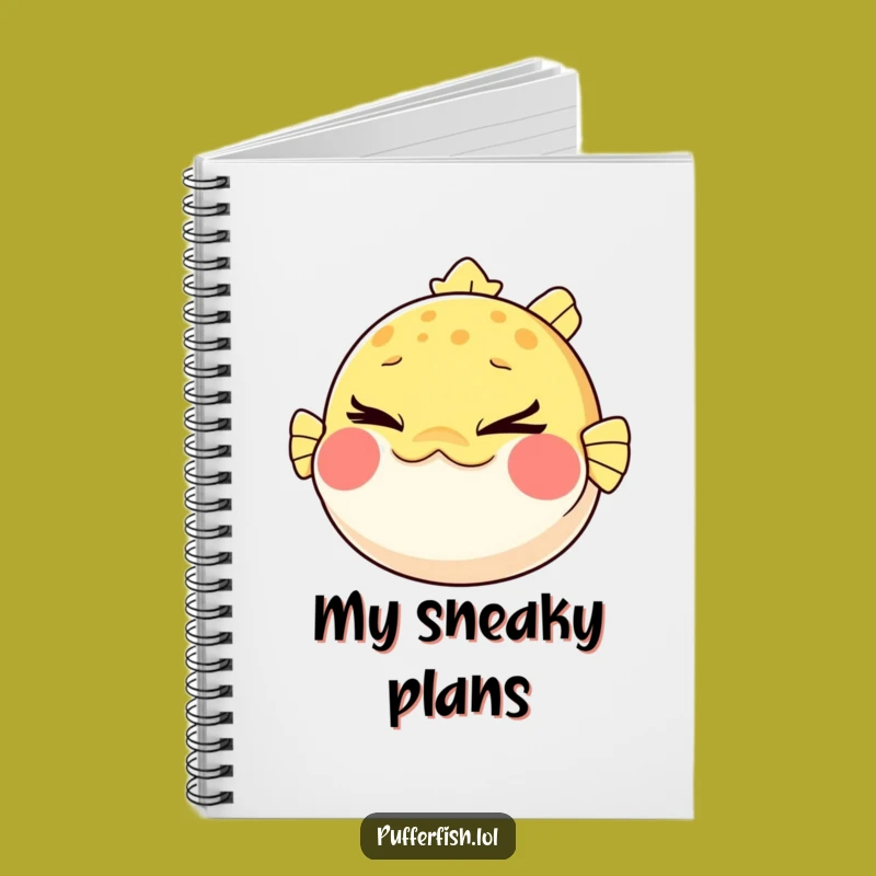 Funny Pufferfish Wink Notebook: Jot Down Cheeky Ideas, Perfect Gift