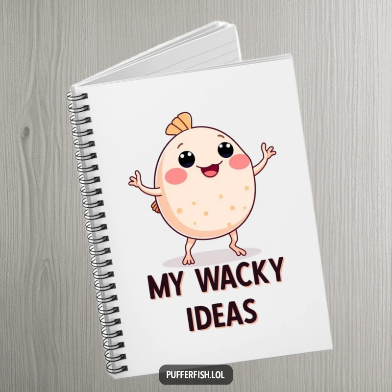 Funny Pufferfish Notebook: A notebook featuring a pufferfish comically dancing with wobbly arms and legs, ready to capture your notes.