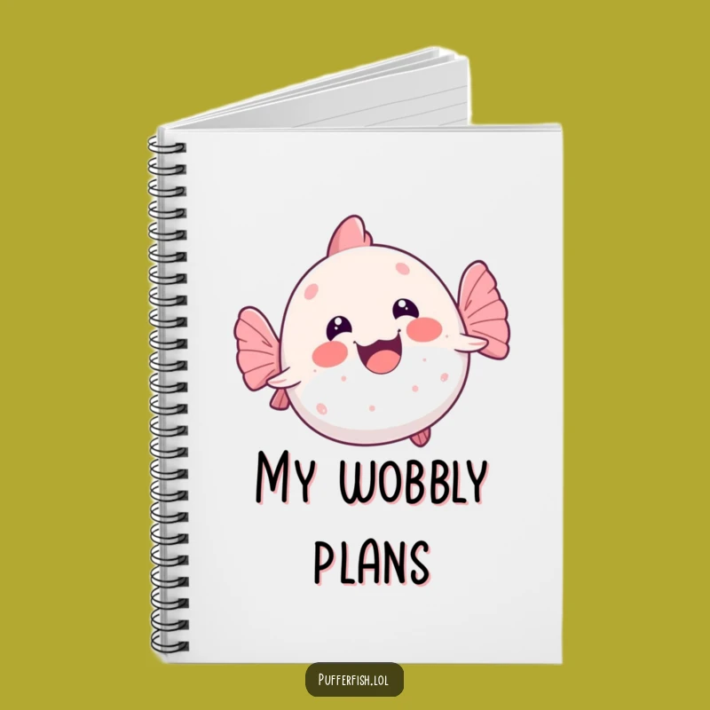 Funny Kawaii Pufferfish Wobble Notebook: Jot Down Your Wacky Ideas