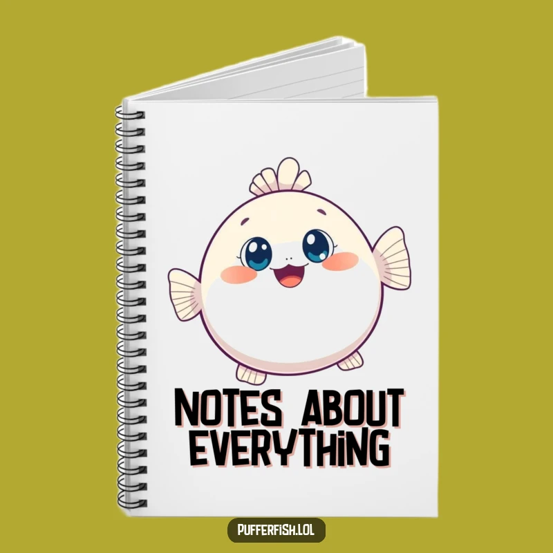 Funny Kawaii Pufferfish Notebook, Journal for Capturing Cute Ideas