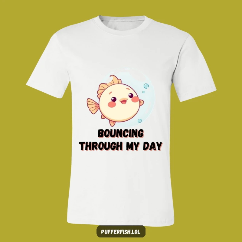 Funny Kawaii Pufferfish Bubble T-Shirt - Playful Ocean Design, Perfect Cute Tee!