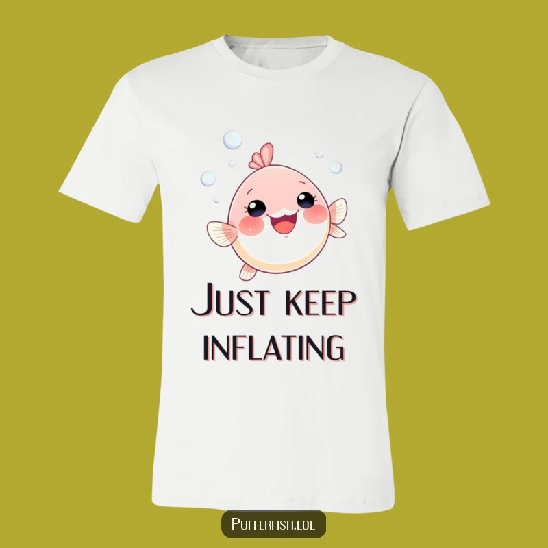 Funny Pufferfish Bubble Swim T-Shirt: Gleeful Ocean Vibes, Perfect Funny Gift