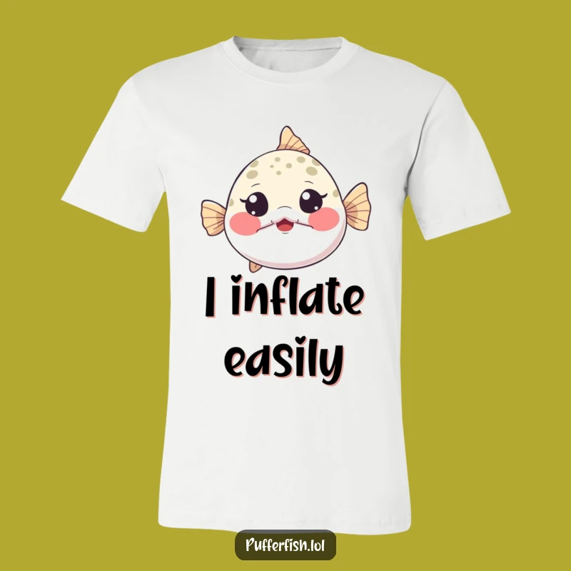 Funny Pufferfish T-Shirt - Inflating Character, Amazing Humorous Surprise Gift!