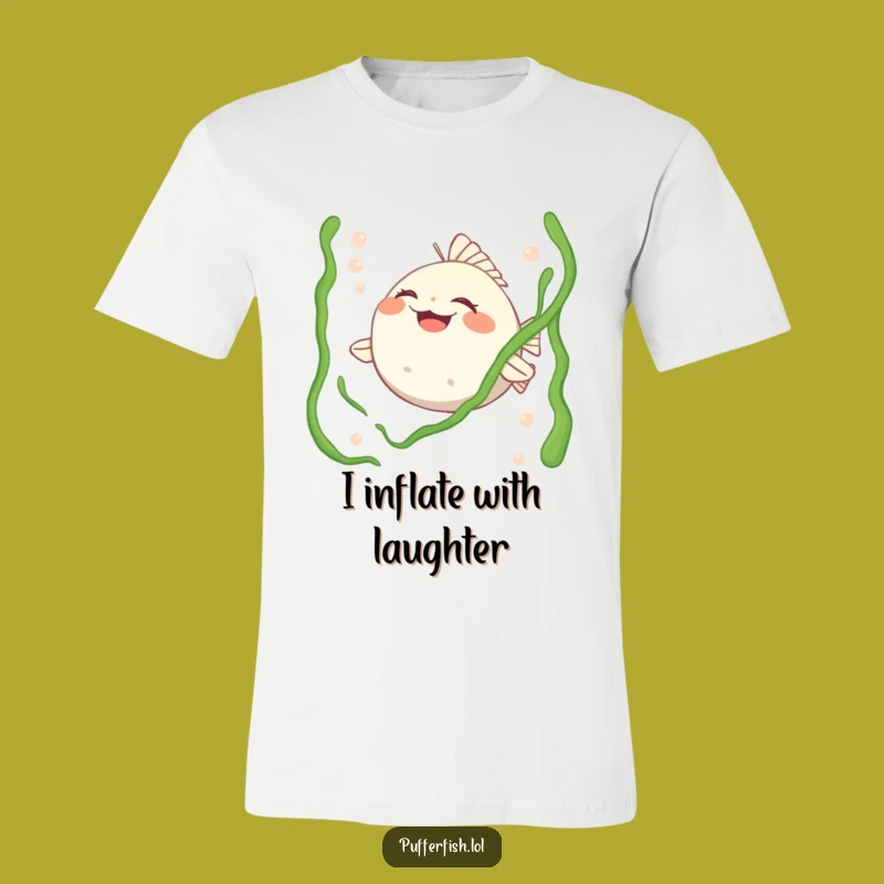 Funny Pufferfish Tickled Laugh T-Shirt: Hilarious Ocean Character Tee