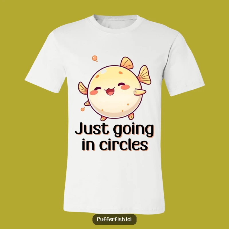 Funny Pufferfish Spinning T-Shirt: Joyful Circle, Hilarious Funny Gift!