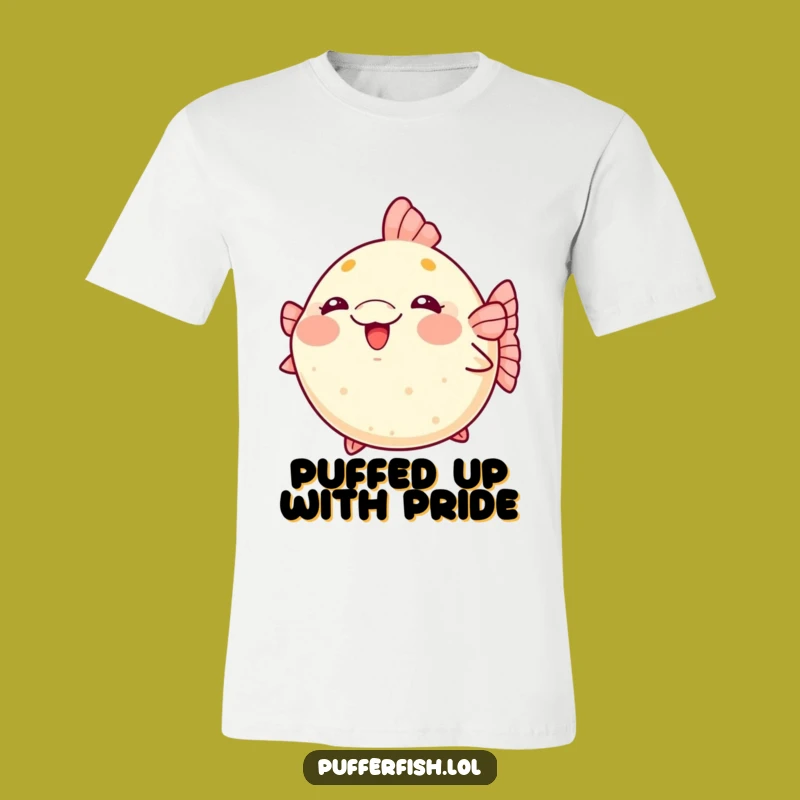 Kawaii Pufferfish T-Shirt: Wear Your Funny, Blushing Excitement!
