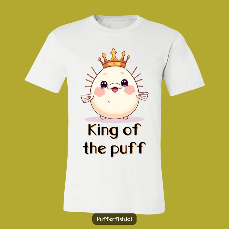 Funny Crowned Pufferfish T-Shirt: Royal Humor Tee, Your Perfect Funny Gift