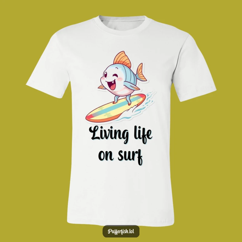 Funny Surfing Fish T-Shirt: Exhilarated Ocean Rider, Hilarious Gift for Surfers and Fish Fans