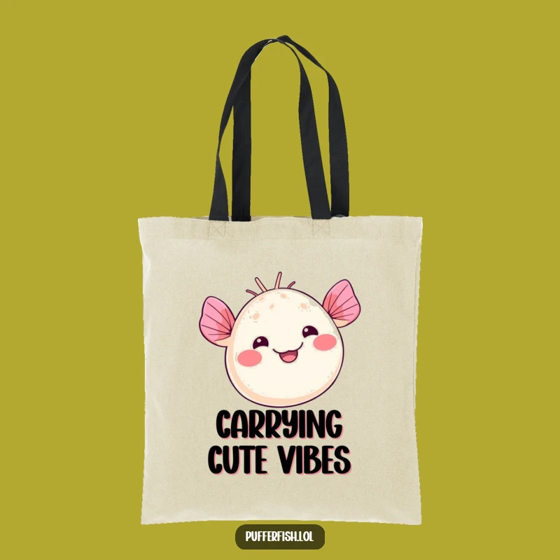 Funny Kawaii Pufferfish Tote Bag: Carry Smiles, A Practical Funny Gift!