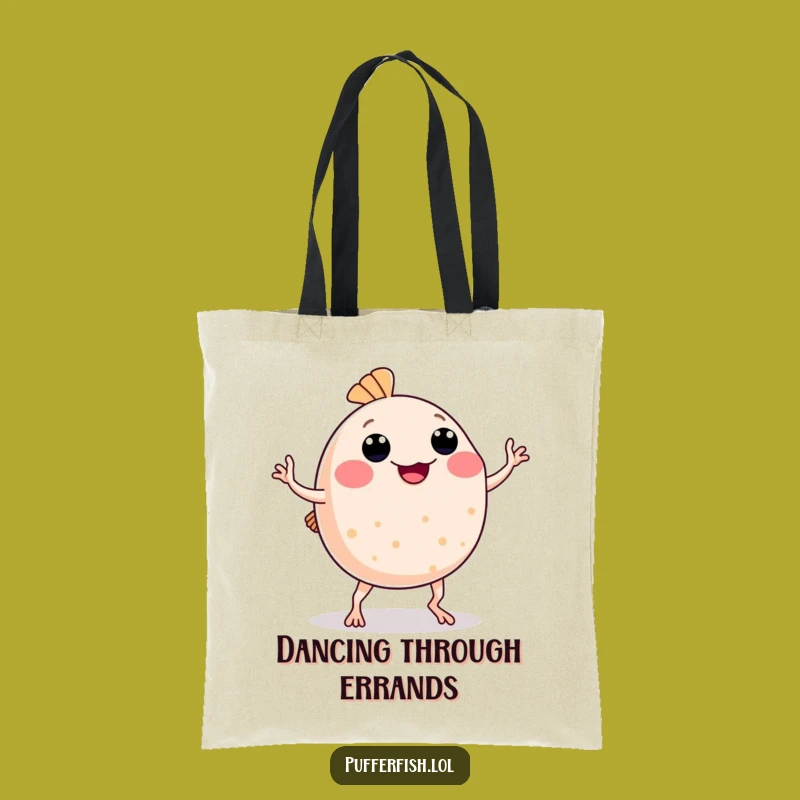 Funny Pufferfish Dance Tote Bag: Carry Your Moves in Style, Perfect Gift