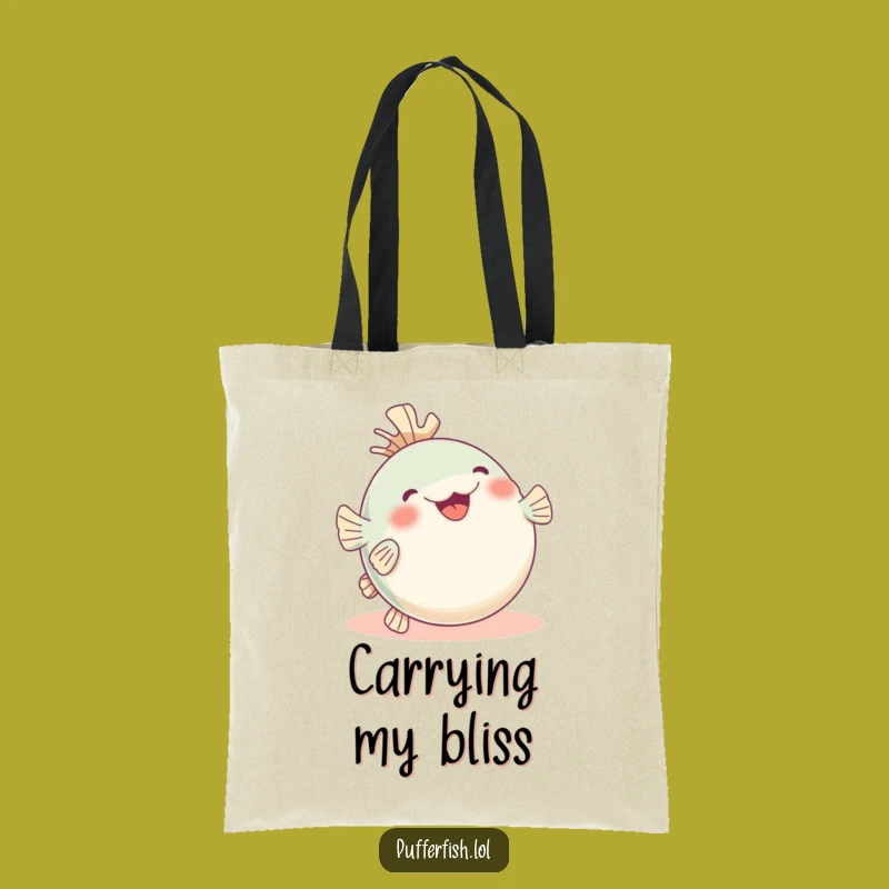 Funny Rolling Pufferfish Tote Bag: Glee-Filled Design, Your Go-To Funny Gift Bag