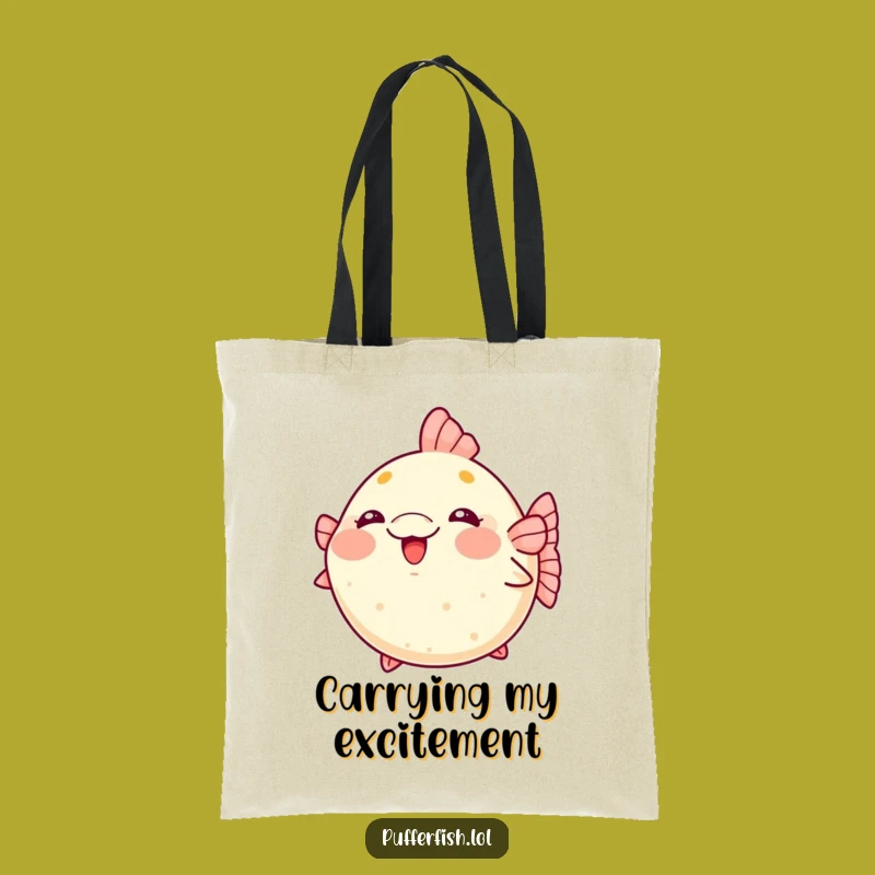 Kawaii Pufferfish Tote Bag: Carry Your Cute, Funny Excitement!