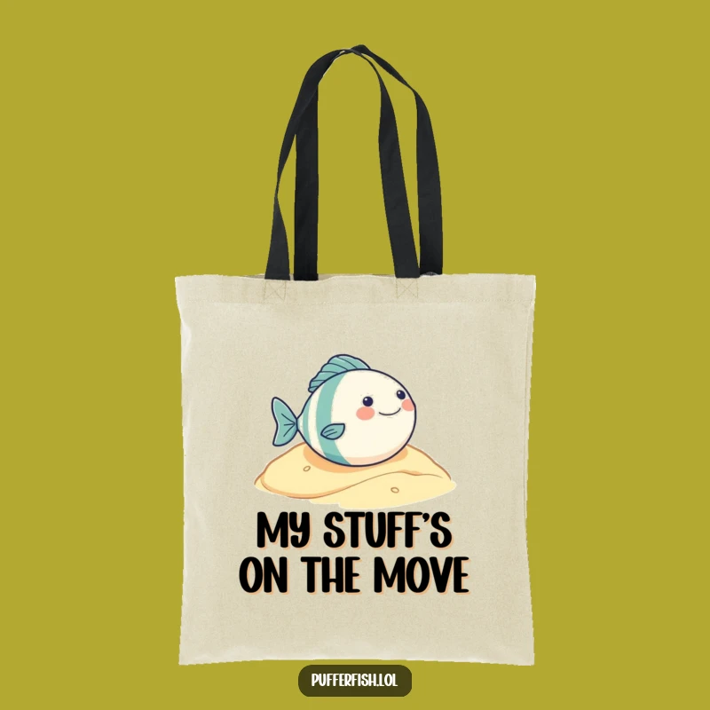 Funny Round Fish Rolling Tote Bag: Spacious & Hilarious Character Carry-All